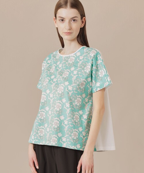 tシャツ 「婦人画報掲載」「BIBURY FLOWER」カラーバイブリーフラワープリントTシャツ レディース 婦人画報掲載】【BIBURY FLOWER】バイブリーフラワースパン