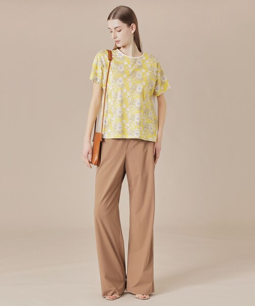 tシャツ 「婦人画報掲載」「BIBURY FLOWER」カラーバイブリーフラワープリントTシャツ レディース 婦人画報掲載】【BIBURY FLOWER】バイブリーフラワースパン