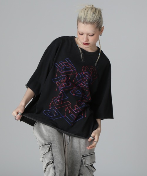 tシャツ DankeSchon/ダンケシェーン/CUTOFF S/S TEE REDFLAG レディース メンズ