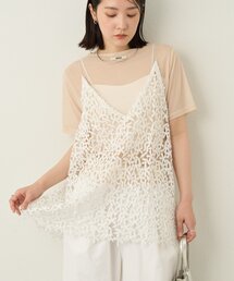 K*♡様 【新品未開封】omekashi レースキャミチュニック　ベージュ Omekashi（オメカシ） キャミソール 「シーズンレスで使える」レース