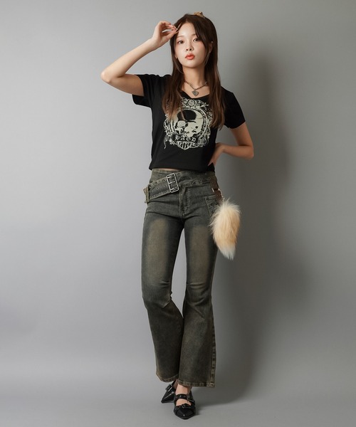 BALLANTYNE 売れ筋商品|||バランタイン Tシャツ トップス レディース Tops Black ZOZO限定！！】FANCY COFFEE BUNNY BIG Tシャツ（Tシャツ