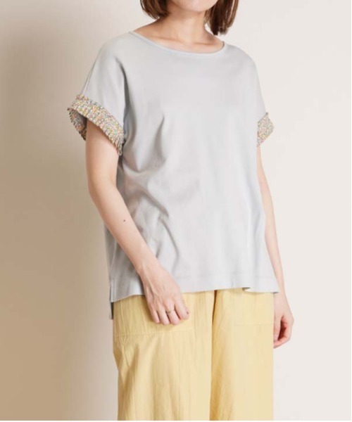 tシャツ キッドブルー -２５サマーＴシャツ -半袖トップス -KOBN347 -kidblue レディース