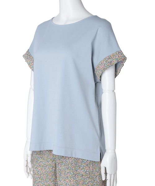 tシャツ キッドブルー -２５サマーＴシャツ -半袖トップス -KOBN347 -kidblue レディース
