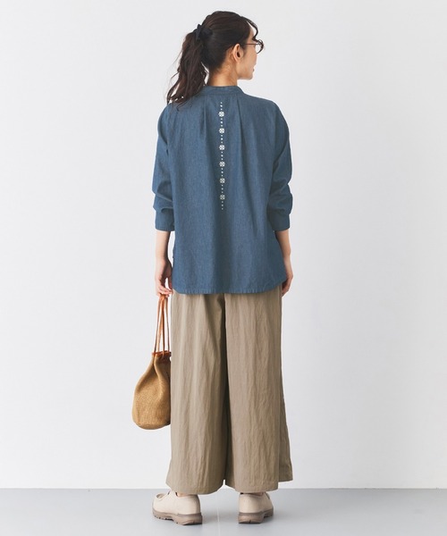 【新品・未使用】アンドマイラ　息抜きキュロットパンツ　麻綿　グレー　大きいサイズ and myera パンツ and myera 大人なキュロットパンツ