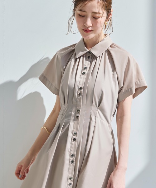 ルイルエブティック RUIRUE BOUTIQUE タックフレアロングシャツ