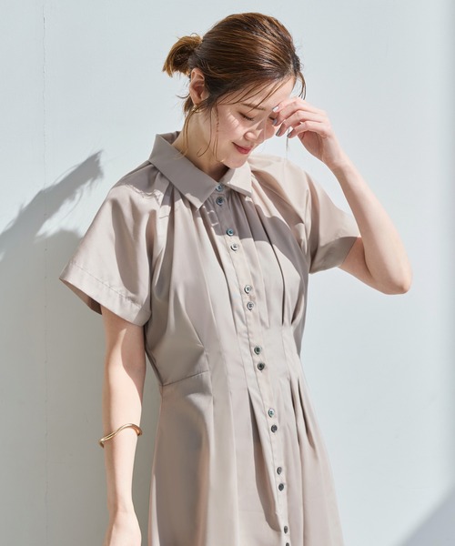 RUIRUE BOUTIQUE シャツワンピース 洗える ｜ タック ＆ フレア