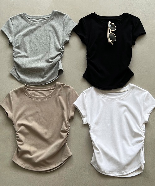 tシャツ サイドシャーリングTシャツ レディース : ZOZOTOWN