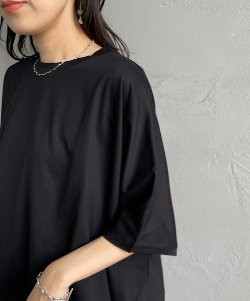 mizuiroind（ミズイロインド） tシャツ 半袖 メッシュミックス ワイドT