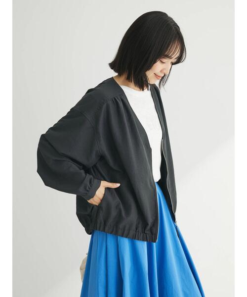 「Green Parks」 「chocol raffine robe」ジップアップブルゾン FREE カーキ レディース_画像2