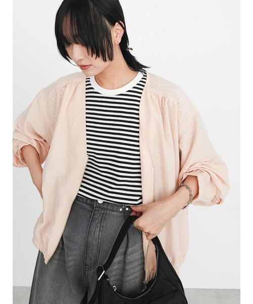 「Green Parks」 「chocol raffine robe」ジップアップブルゾン FREE カーキ レディース_画像3