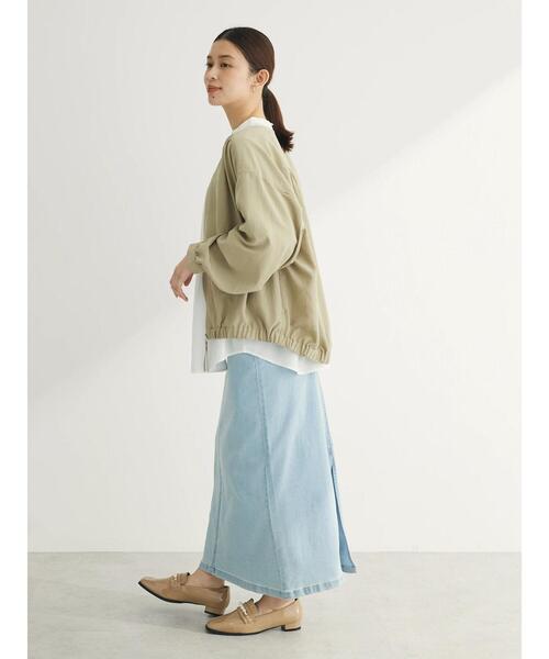 「Green Parks」 「chocol raffine robe」ジップアップブルゾン FREE カーキ レディース_画像6