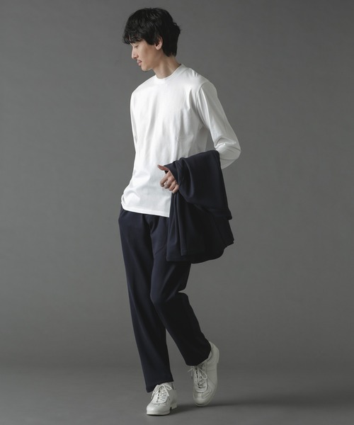 「NANO universe」 長袖Tシャツ S ホワイト メンズ