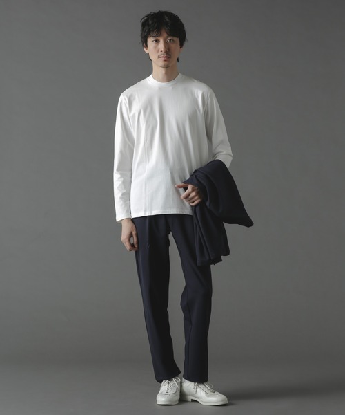 「NANO universe」 長袖Tシャツ S ホワイト メンズ