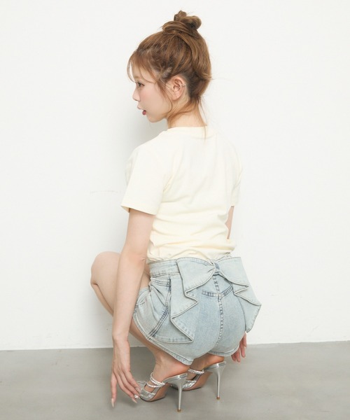 TITTY＆CO. ジーンズ デニム デニムパンツ バックリボンショート