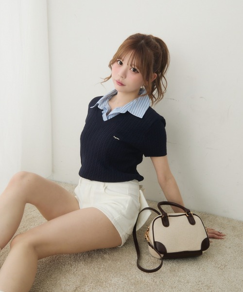 可愛いリボン☆ショートパンツ付き【lululemon】ミニスカート HC224KT1008_4.jpg