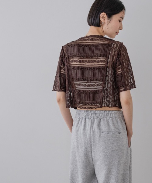 ブラウス シャツ パッチワークレースドロストブラウス/571640 レディース JEANASIS ブラウス シャツ パッチワークレースドロストブラウス