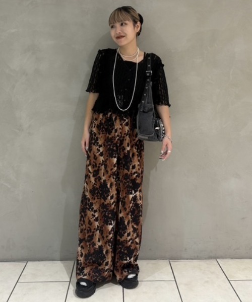 JEANASIS ブラウス シャツ パッチワークレースドロストブラウス