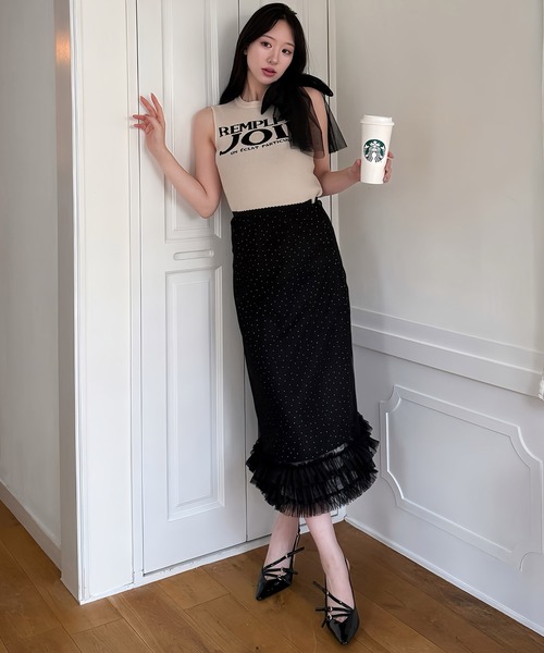 ROYAL PARTY ニット セーター ロゴジャガードビッグリボン