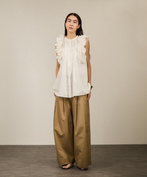 crinkle ブラウス シャツ 「crinkle crinkle」別注side frill no