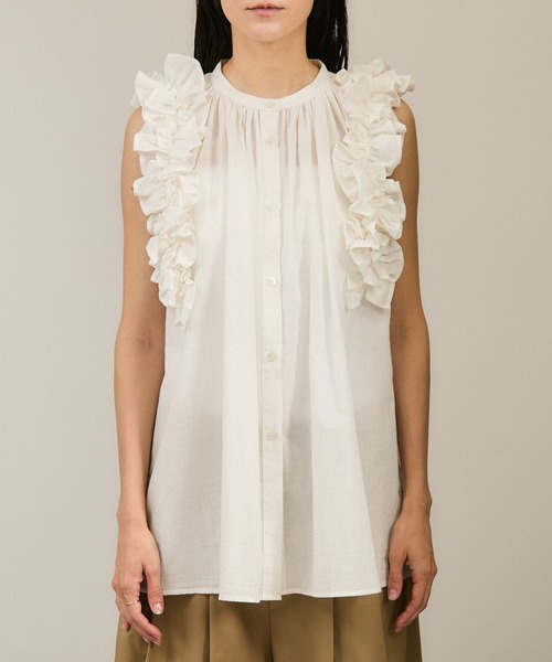 crinkle ブラウス シャツ 「crinkle crinkle」別注side frill no