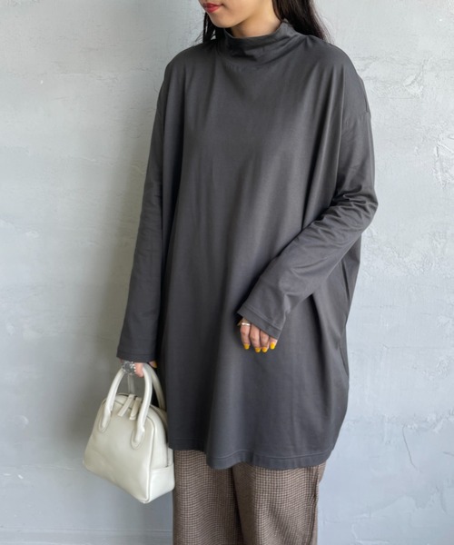 「mizuiroind」 長袖カットソー F ダークグレー レディース