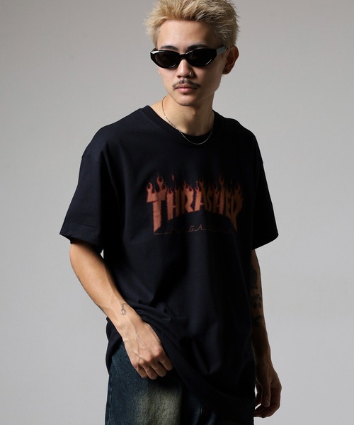 THRASHER（スラッシャー） スマホショルダー tシャツ フレイムプリント 