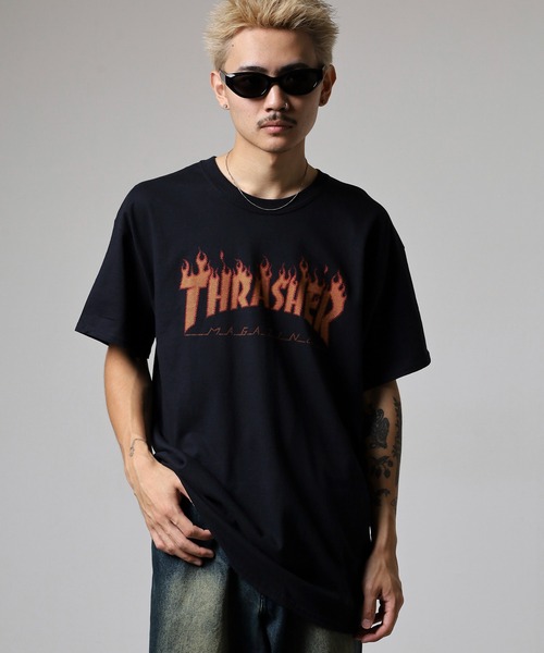 THRASHER（スラッシャー） スマホショルダー tシャツ フレイムプリント