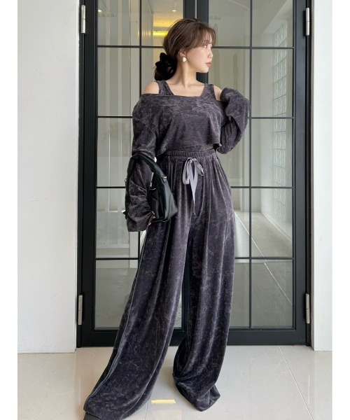 FRAY I.D（フレイ・アイディー） パンツ クラッシュベロアドロスト