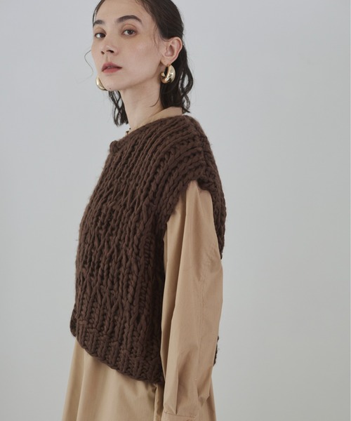 45rpm ハンドニット　ベスト　茶色 45rpm ハンドニット ベスト 茶色