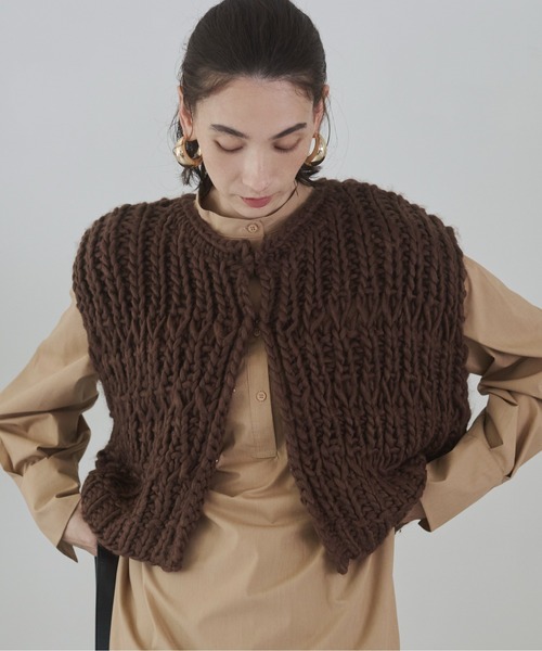 ANGIE ベスト ジレ ハンドニットベスト レディース : ZOZOTOWN Yahoo