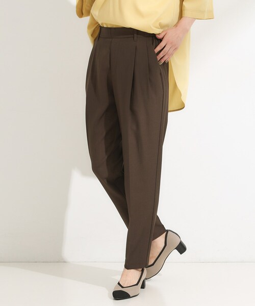 m's braque 綿麻ドビー織り テーパードパンツ 38 茶 m's braque 綿麻ドビー織り テーパードパンツ 38 茶 m's braque 綿麻