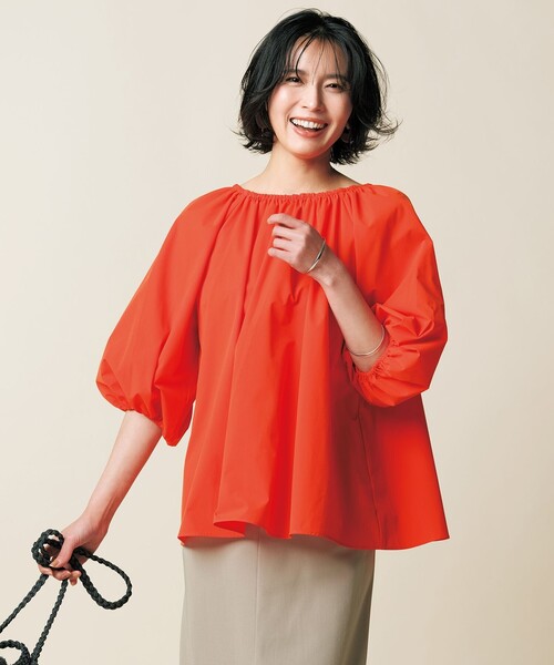 「UNFILO」 7分袖ブラウス MEDIUM イエロー レディース_画像6