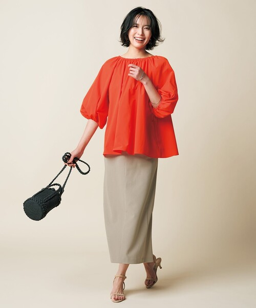 「UNFILO」 7分袖ブラウス MEDIUM イエロー レディース_画像7