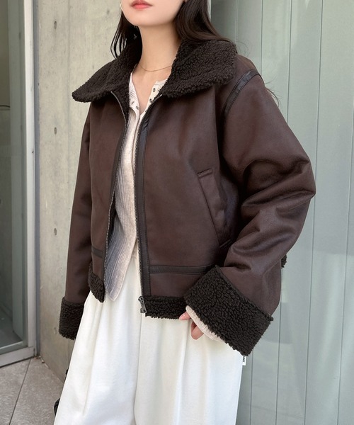 Freesia コート アウター ショート丈ボアフライトジャケット