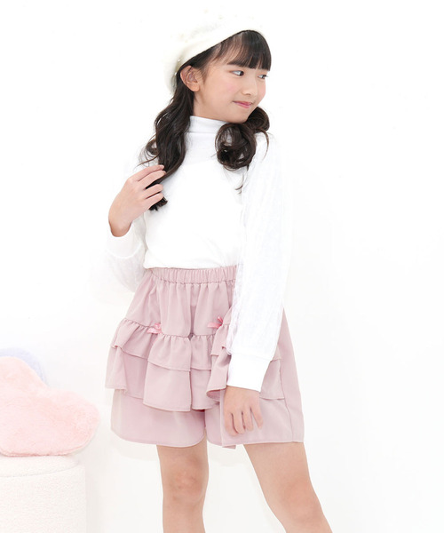 Bee des Bee パンツ 2段フリルリボンショートパンツ キッズ 子供服