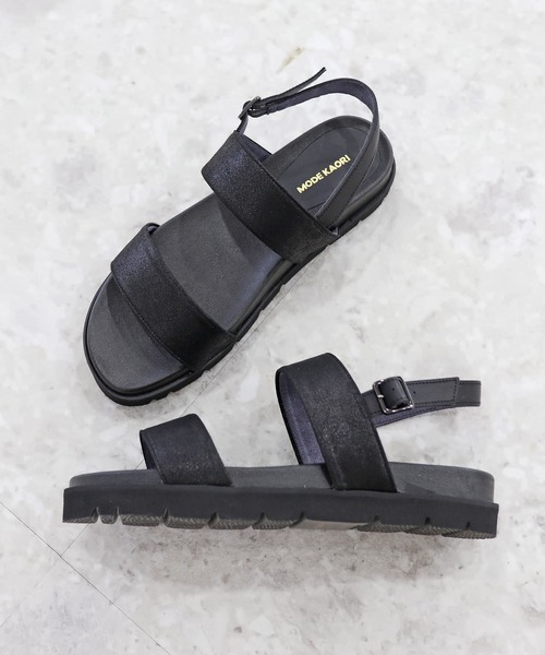 「MODE KAORI」 フラットサンダル L ブラック レディース_画像6