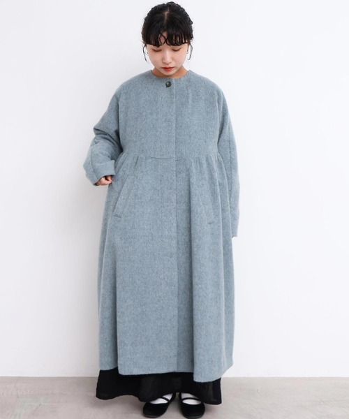 アトリエドゥサボン　ドルマンギャザーコート l'atelier du savon（アトリエドゥサボン） ノーカラーコート コート _