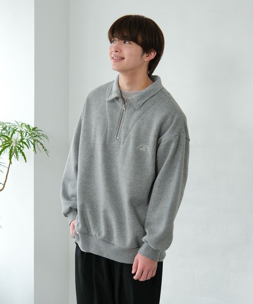 美品Kith グレー ハーフジップ クロップドスウェット S 美品Kith グレー ハーフジップ クロップドスウェット S 美品Kith