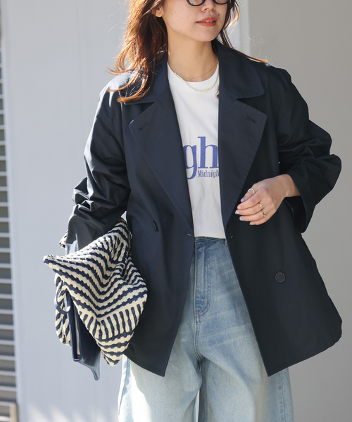 ★ジャーナルスタンダードレリューム★ショートトレンチコート ネイビー JOURNAL STANDARD relume（ジャーナルスタンダード レリューム