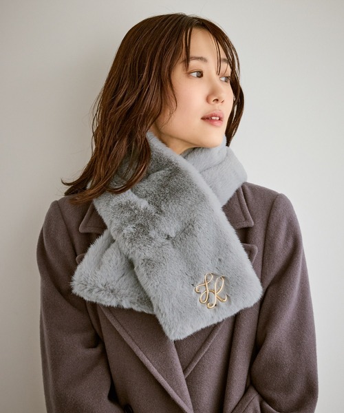 YVES SALOMON（イヴサロモン） マフラー FREE グレー レディース