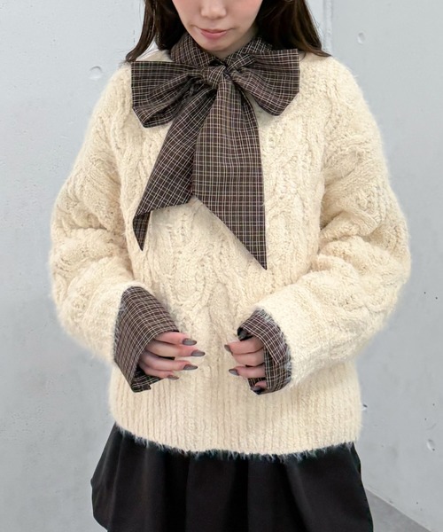 archives（アルシーヴ） ニット セーター フェザーモールケーブル