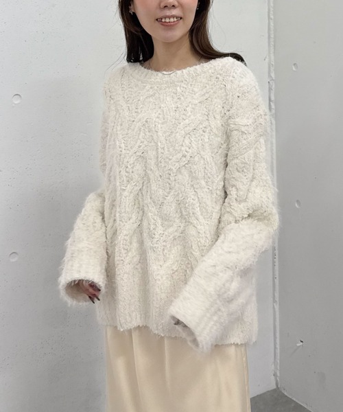 archives（アルシーヴ） ニット セーター フェザーモールケーブル