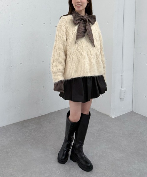 archives（アルシーヴ） ニット セーター フェザーモールケーブル