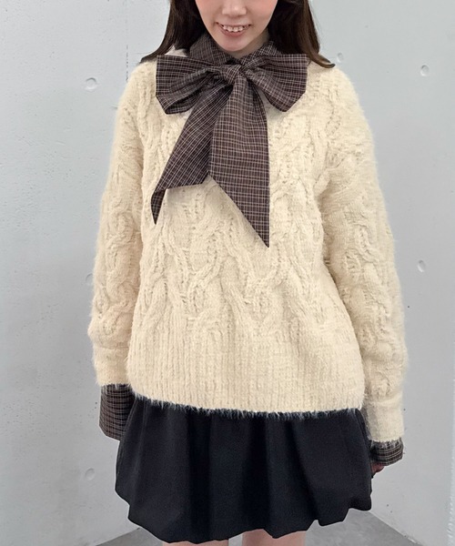 archives（アルシーヴ） ニット セーター フェザーモールケーブル