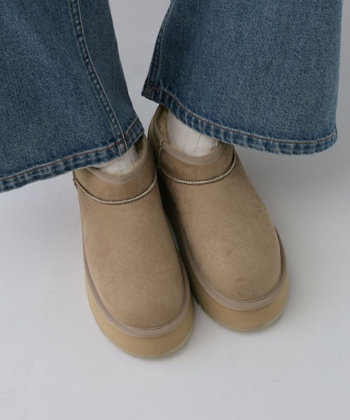 LEPSIM（レプシィム） ブーツ フェイクムートン厚底ブーツ 608843