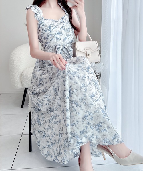 「mily bilet」 キャミソールワンピース LARGE ブルー レディース_画像4