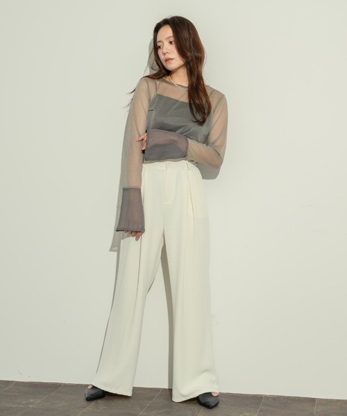 「NEUNA」 長袖カットソー FREE グレー レディース_画像4