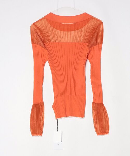 「TEVALT」 長袖ニット 38 オレンジ レディース_画像2