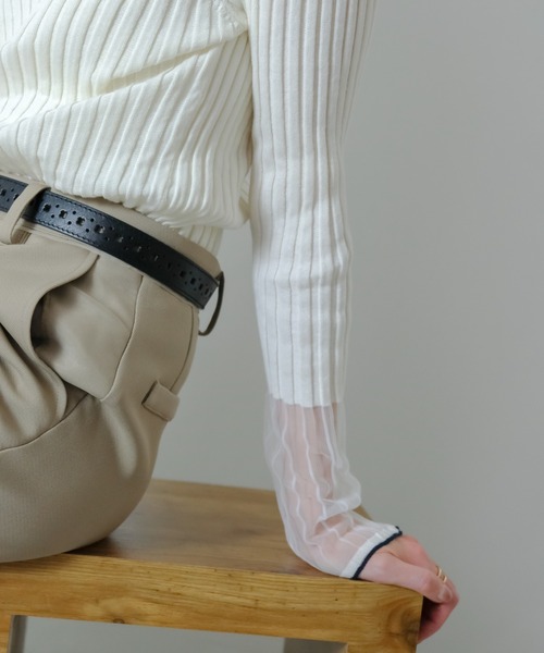 「TEVALT」 長袖ニット 38 オレンジ レディース_画像4