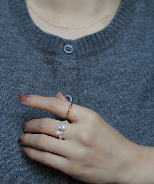 NOIR DE POUPEE（ノワールドプーペ） 指輪 リング Pearl Flow K18 淡水